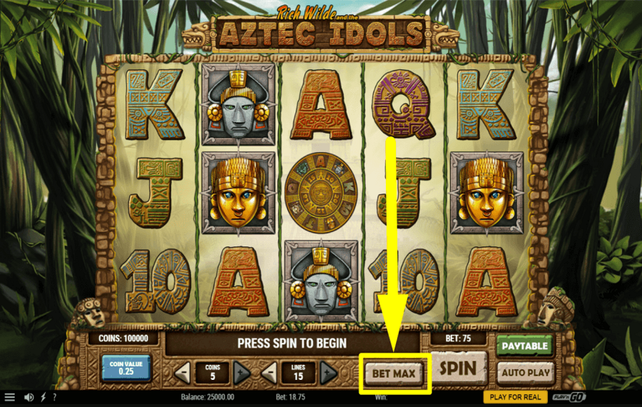 Rich Wilde And The Aztec Idols MISEZ LE MONTANT MAXIMUM.