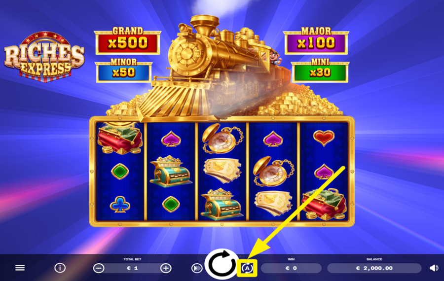 Riches Express INITIATE AUTOMATIC SPINNING.