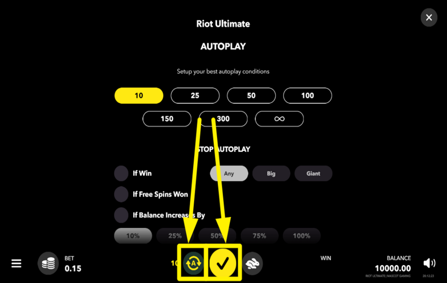Riot Ultimate INITIER LES TOURS AUTOMATIQUES.