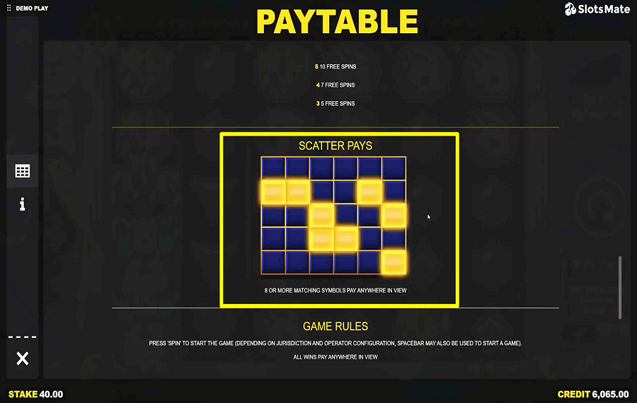 Rise of Atlantis Choose the paylines.