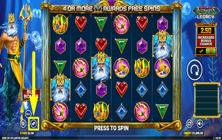 Rise of Atlantis Legacy PLACE YOUR BET.