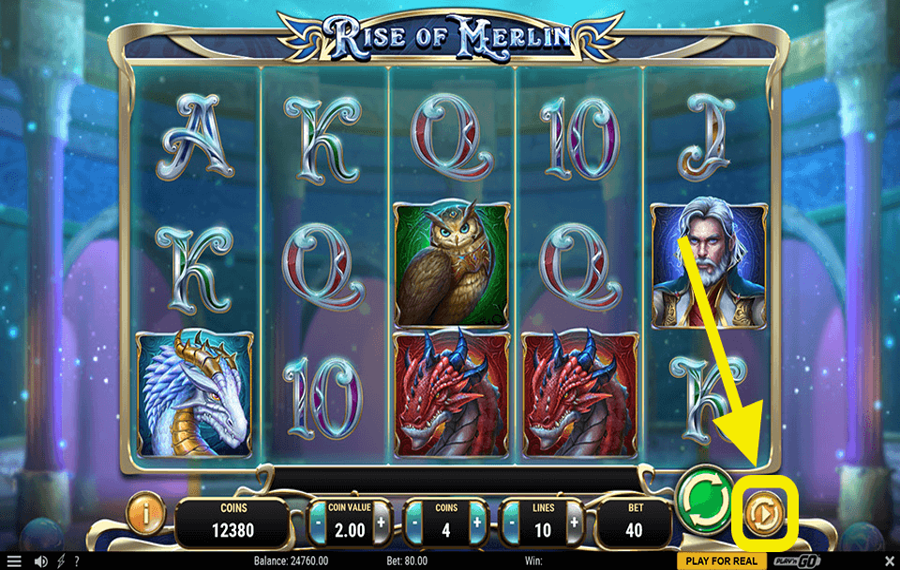 Rise Of Merlin Verwenden der optionalen „Autoplay“-Funktion.