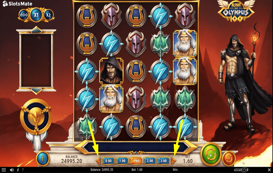 Rise of Olympus 100 Choisissez le montant de votre mise