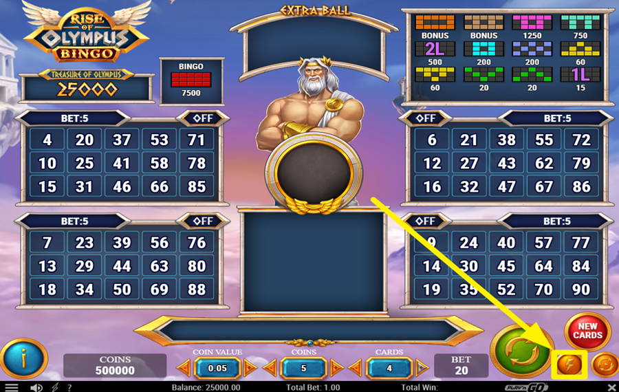 Rise of Olympus Bingo ACTIVER LE MODE TURBO.