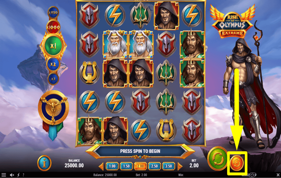 Rise of Olympus Extreme ACTIVER LA LECTURE AUTOMATIQUE.