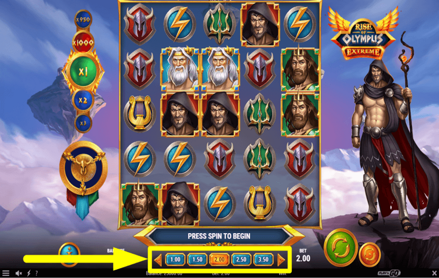 Rise of Olympus Extreme DÉTERMINEZ VOTRE ENJEU.