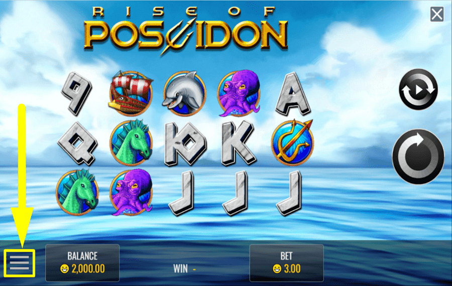 Rise of Poseidon EXPLOREZ LE MENU DU JEU.