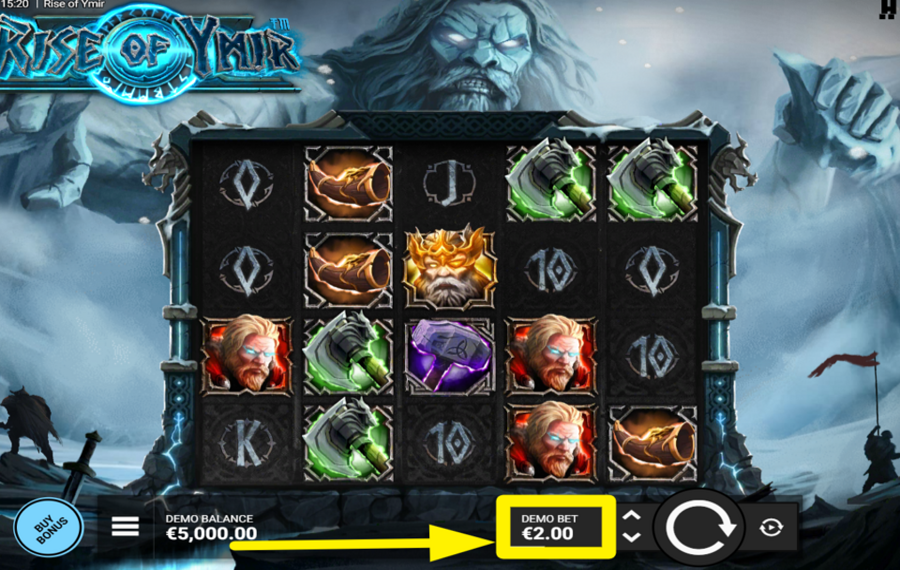 Rise of Ymir SELECT YOUR BET AMOUNT.