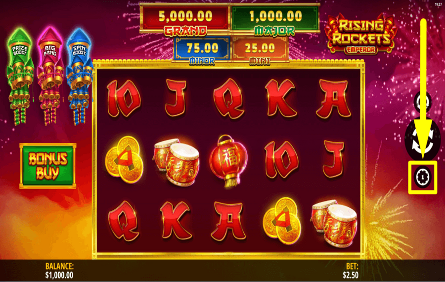 Rising Rockets Emperor CONTROLLA LA POSTA IN GIOCO.