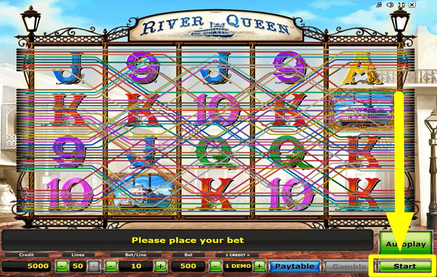 River Queen KLICKEN SIE AUF „START“, UM ZU DREHEN.