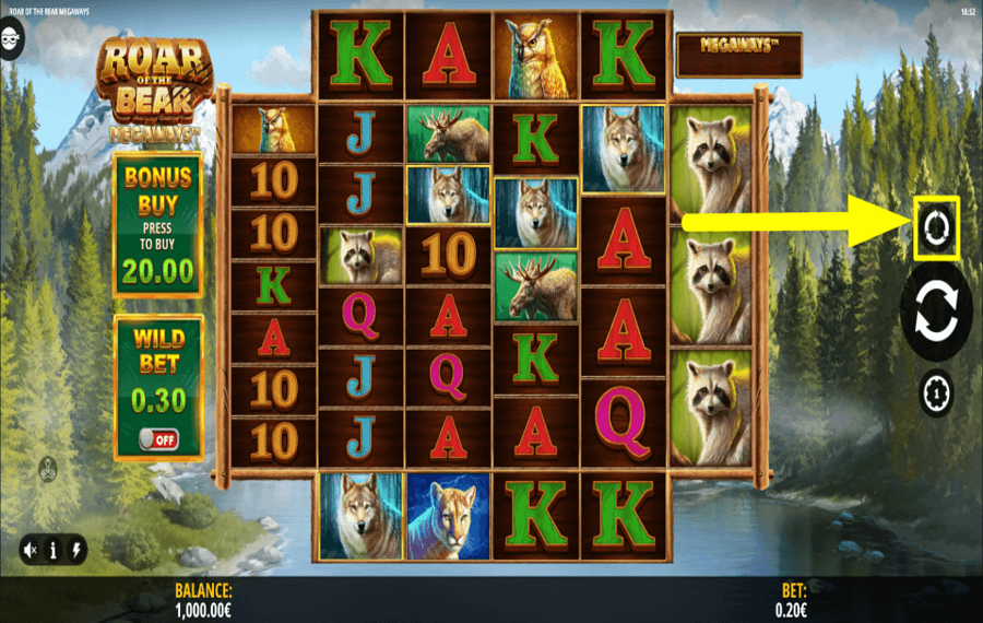 Roar of the Bear Megaways STARTEN SIE AUTOMATISCHE DREHS.