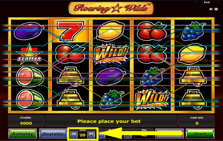 Roaring Wilds ADJUST THE PAYLINES.