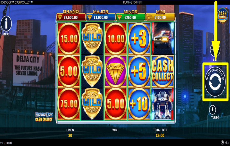 RoboCop Cash Collect DREHEN SIE DIE ROLLEN.
