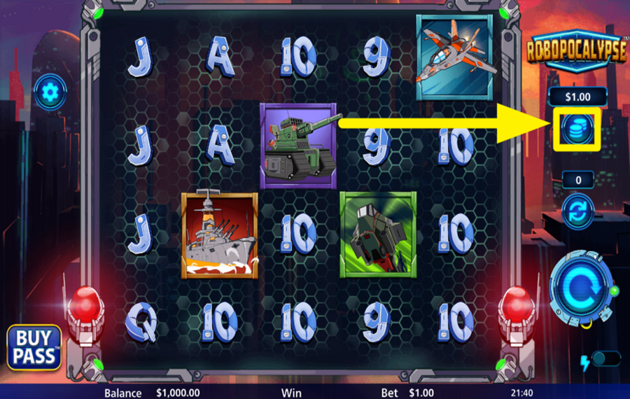 Robopocalypse НАЗНАЧИТЕ ЗНАЧЕНИЕ СТАВКИ.