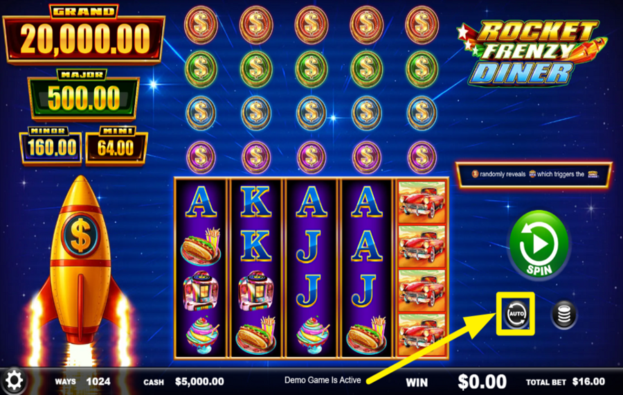 Rocket Frenzy Diner UTILIZE AUTOPLAY.