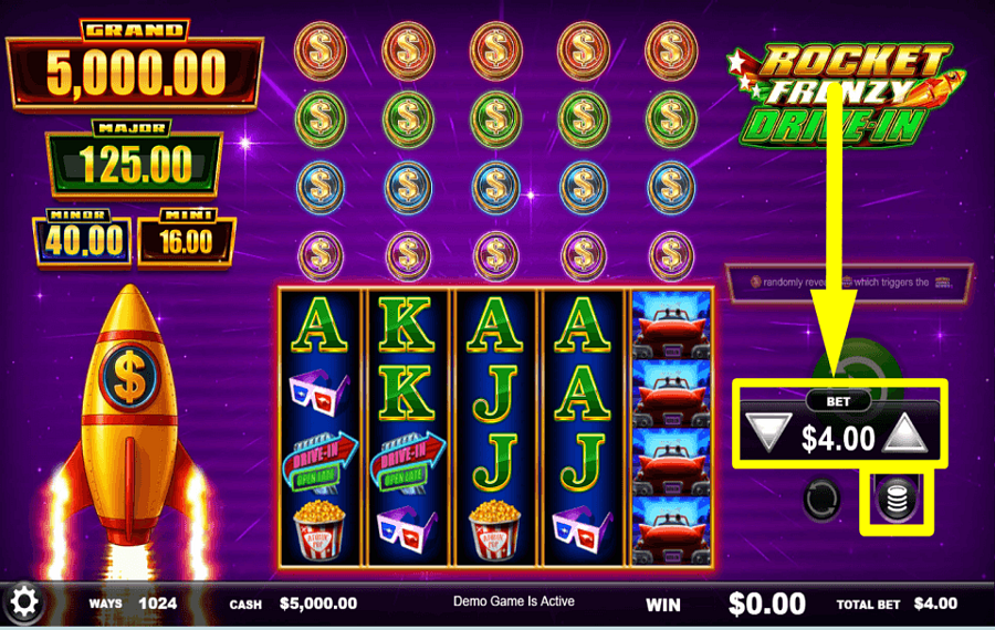Rocket Frenzy Drive In SET THE WAGER.