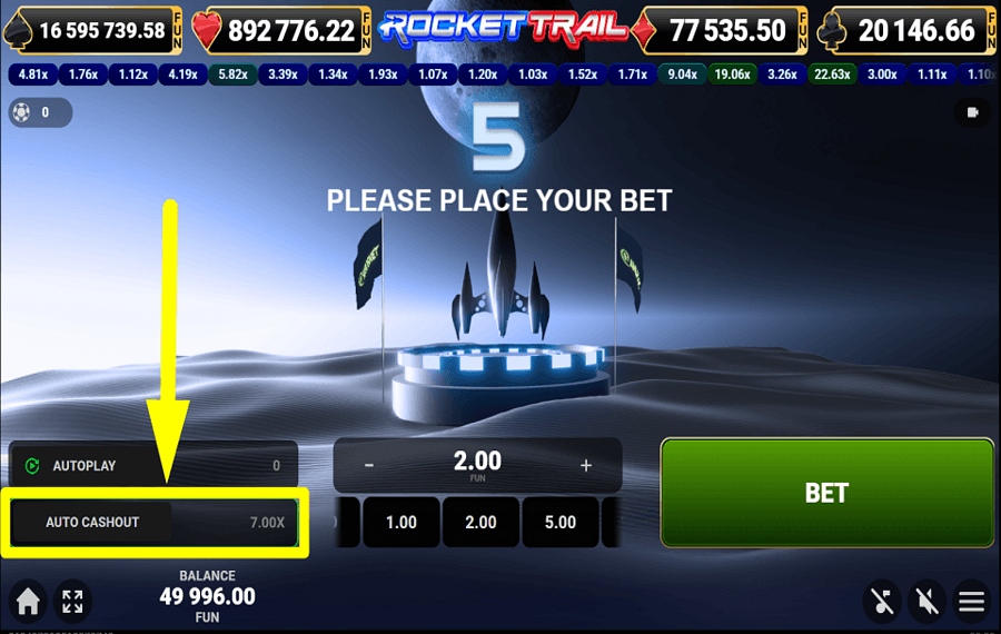 Rocket Trail PROGRAMMER UN RETRAIT.