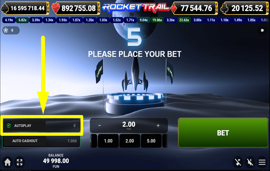 Rocket Trail UTILISER LA LECTURE AUTOMATIQUE.