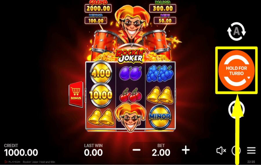 Rockin Joker Hold and Win SPIN FOR REWARDS.