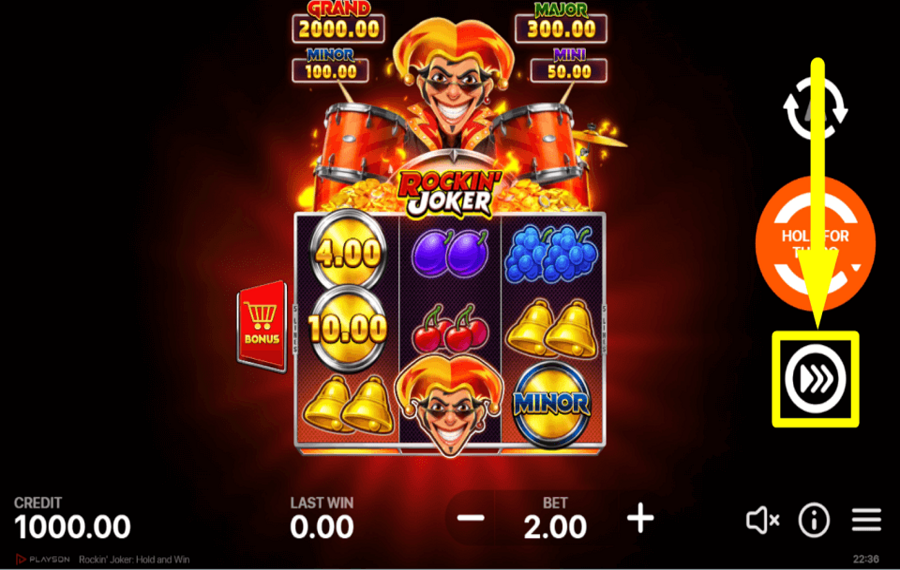 Rockin Joker Hold and Win STEP UP THE PACE.
