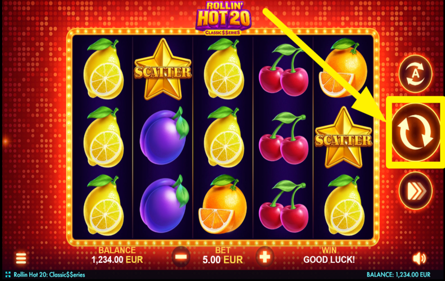 Rollin Hot 20 Classic Series SPIN THE REELS.