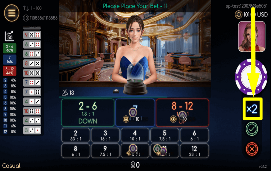 Rolling7 AUTORISER LES DOUBLES MISES.