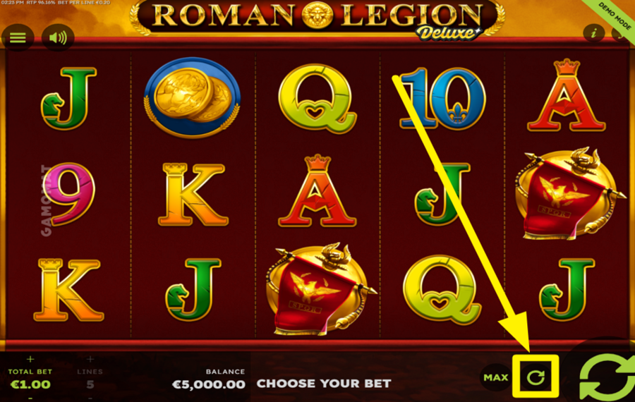 Roman Legion Deluxe AUTOMATISCHES SPIEL AKTIVIEREN.