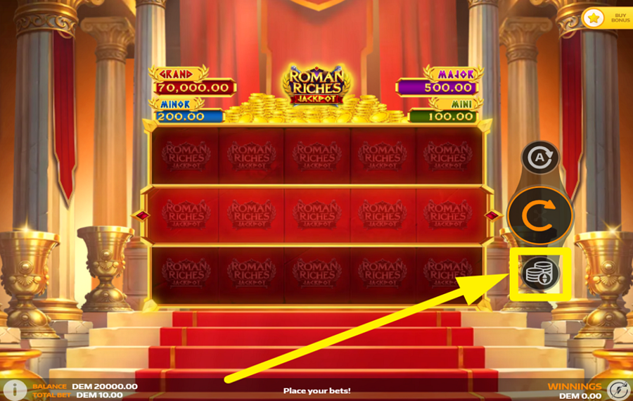 Roman Riches Jackpot SCEGLI LA TUA SCOMMESSA.