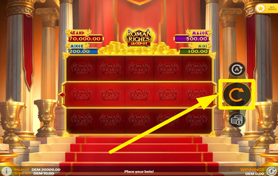 Roman Riches Jackpot ACCENDI L'ENTUSIASMO!