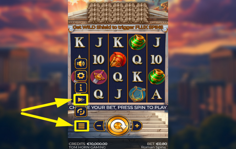 Roman Spins AUMENTA IL GIOCO.