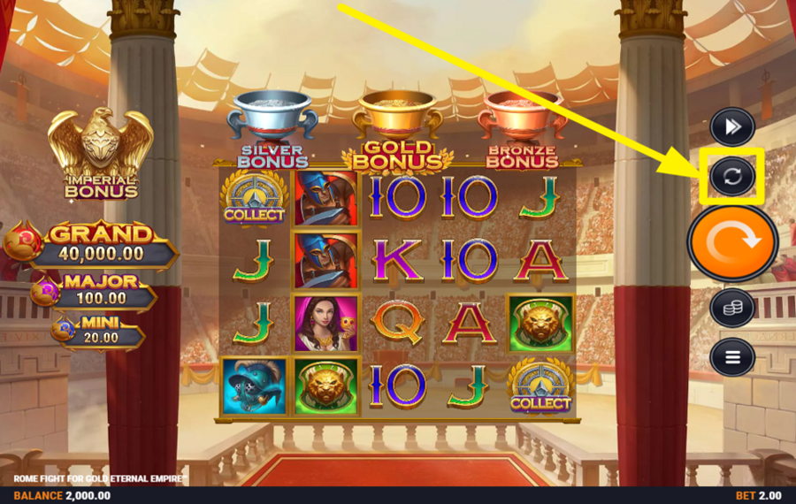 Rome Fight For Gold Eternal Empire ЗАПУСК АВТОМАТИЧЕСКИХ ВРАЩЕНИЙ.