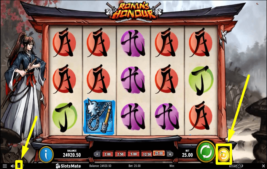 Ronins Honour Utilizzando la funzione opzionale "Autoplay" e "Turbo".