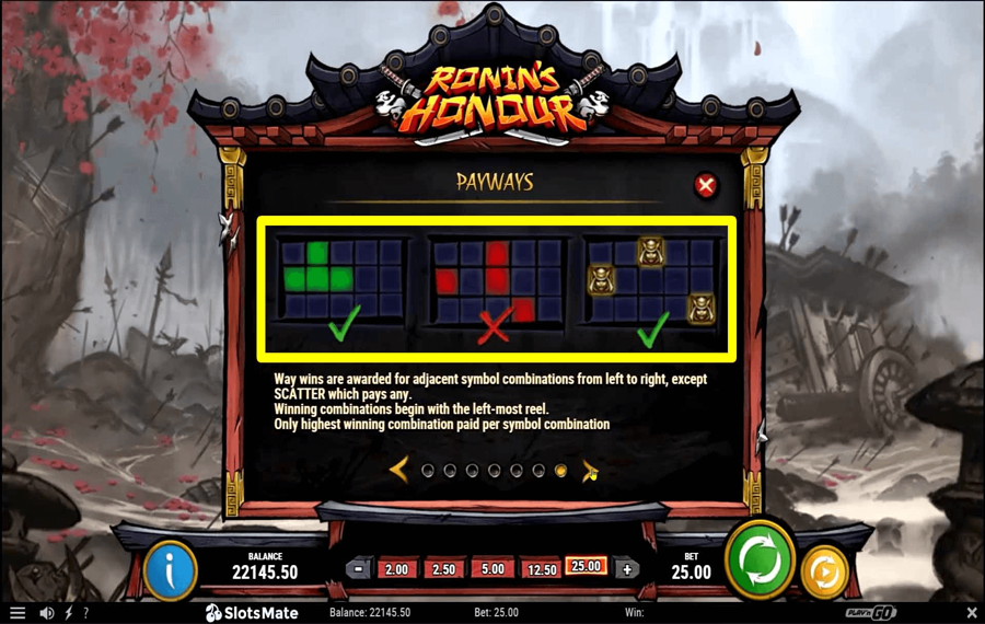 Ronins Honour Scegli le linee di pagamento.