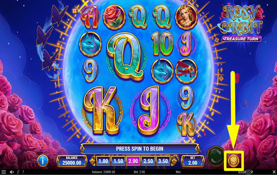 Rosy Orbit Treasure Turn VALUTARE LA RIPRODUZIONE AUTOMATICA.