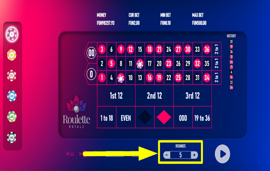 Roulette Royale American PROCEDER AUTOMÁTICAMENTE.