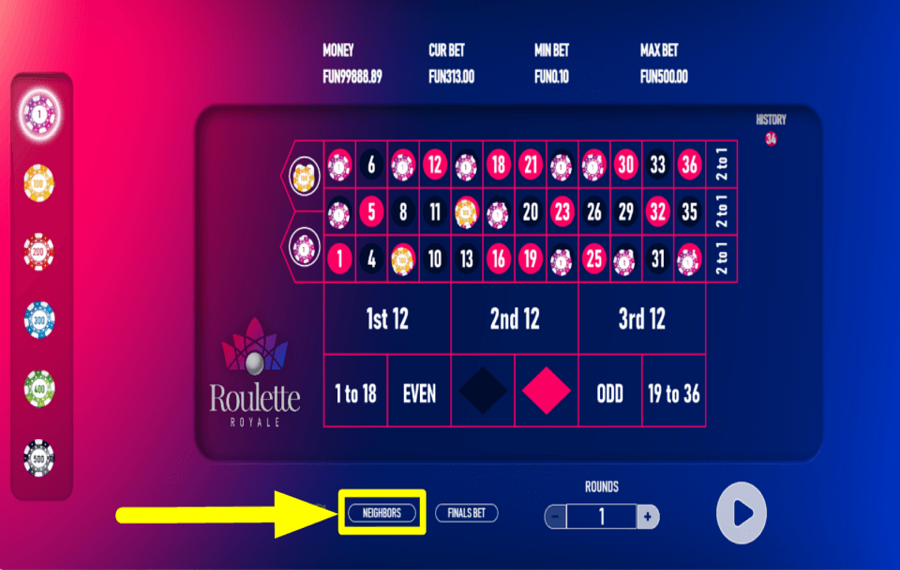 Roulette Royale American Mirar a los vecinos.