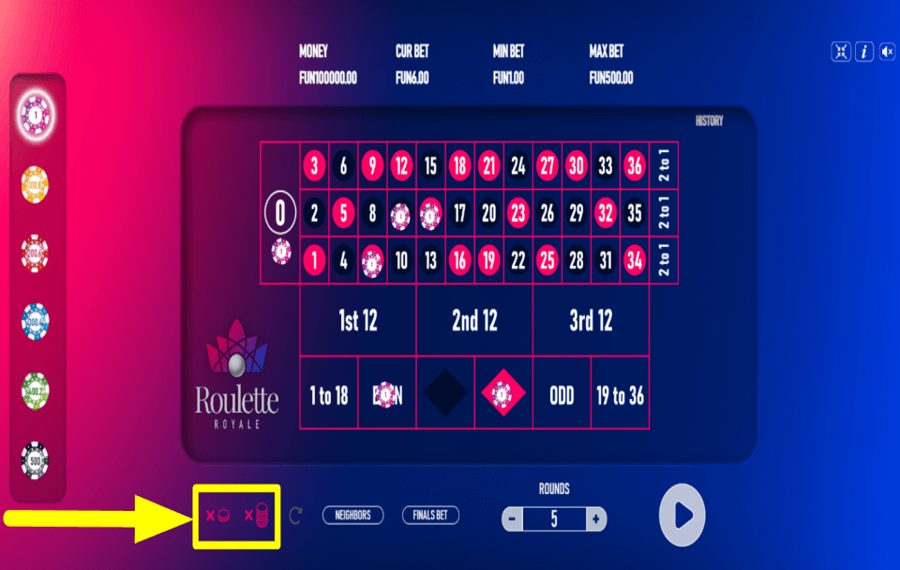 Roulette Royale European ABANDON THE WAGER.