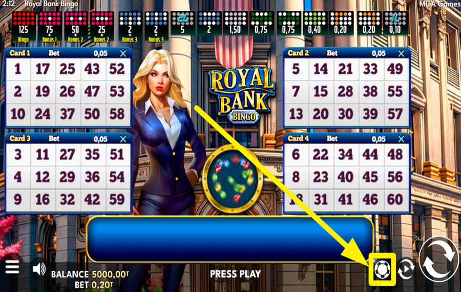 Royal Bank Bingo FISSA LA TUA POSTA.