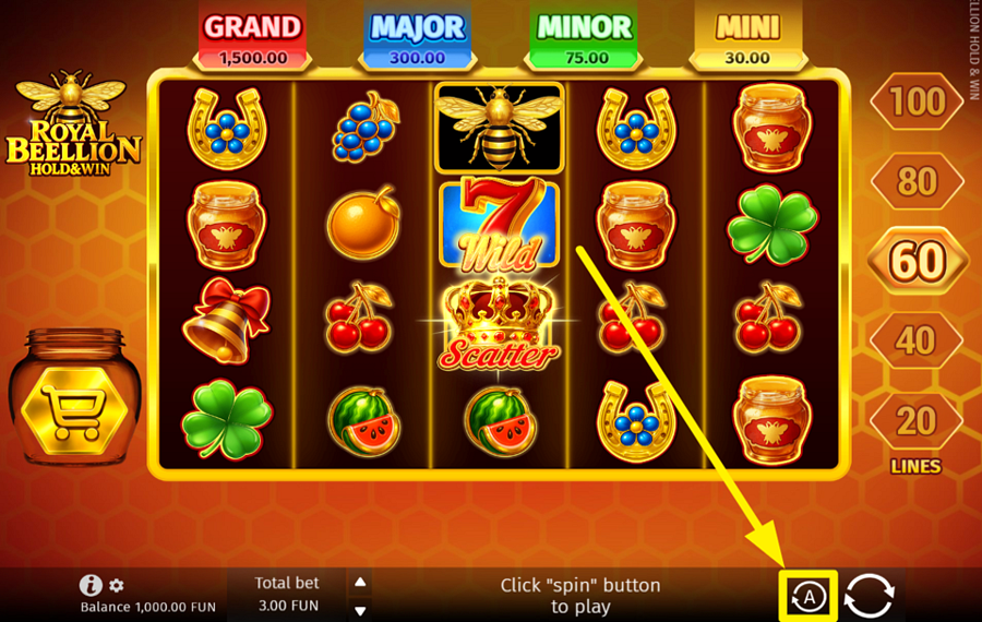 Royal Beellion Hold And Win ATTIVA LA CENTRIFUGA AUTOMATICA.