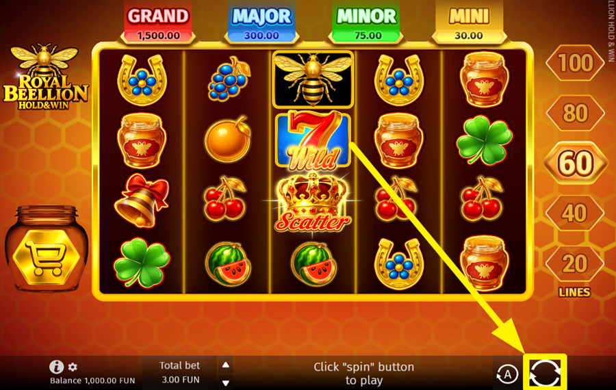 Royal Beellion Hold And Win GIRA PER IL SUCCESSO!