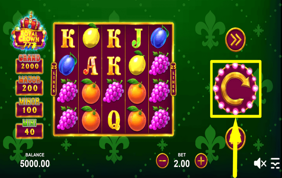 Royal Crown 777 SPIN FOR REWARDS.