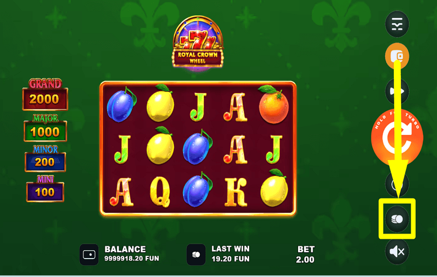 Royal Crown Wheel CAST YOUR WAGER.