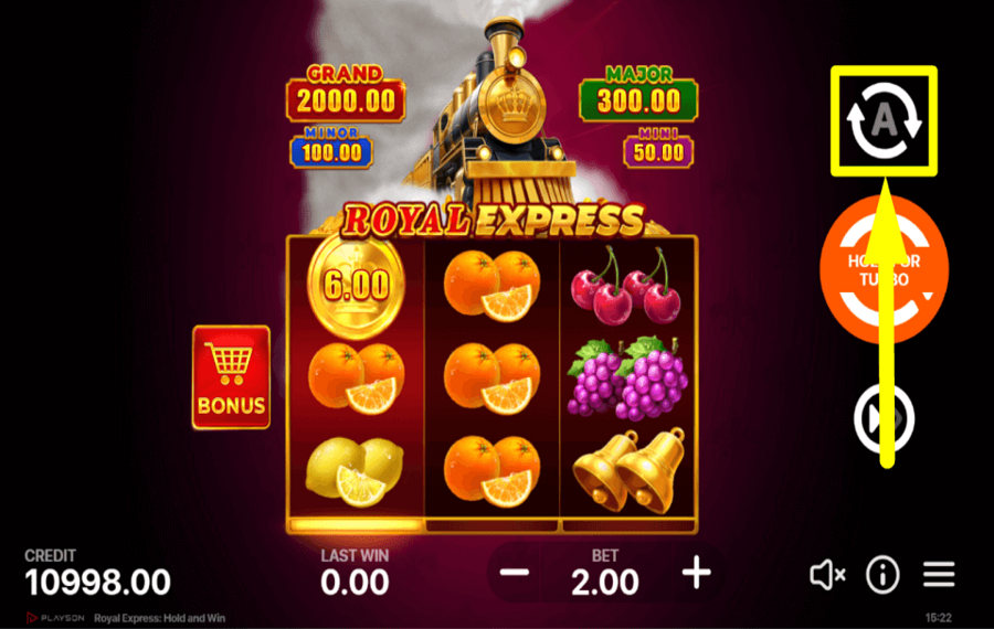 Royal Express Hold and Win START AUTOPLAY.