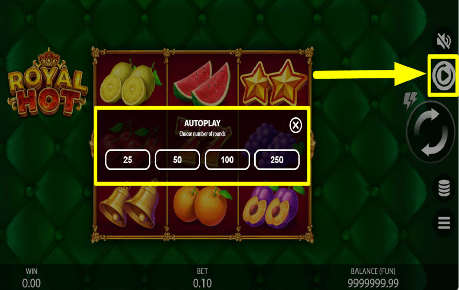 Royal Hot ЗАПУСК АВТОМАТИЧЕСКИХ ВРАЩЕНИЙ.