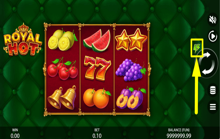 Royal Hot АКТИВИРУЙТЕ ТУРБО-РЕЖИМ.