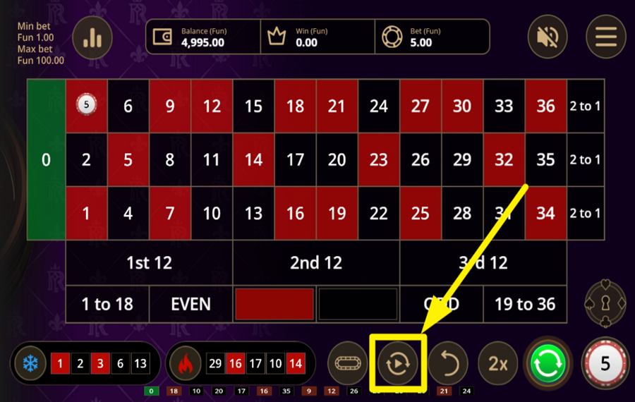 Royal Riches Roulette HABILITAR REPRODUCCIÓN AUTOMÁTICA.