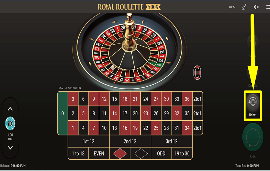 Royal Roulette 500X RÉPÉTEZ VOTRE PARI.