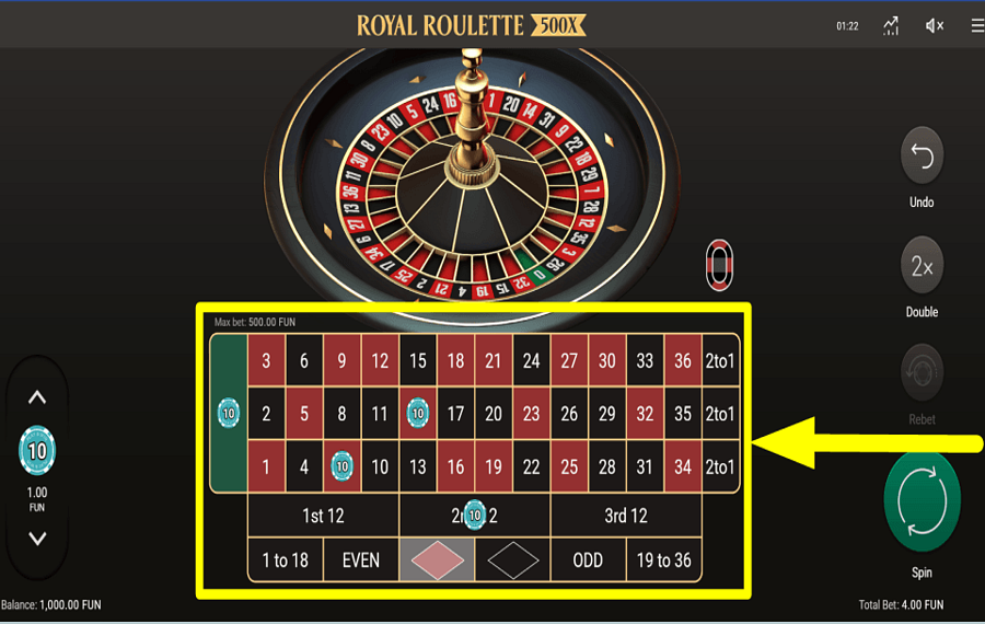 Royal Roulette 500X METTEZ VOS JETONS.