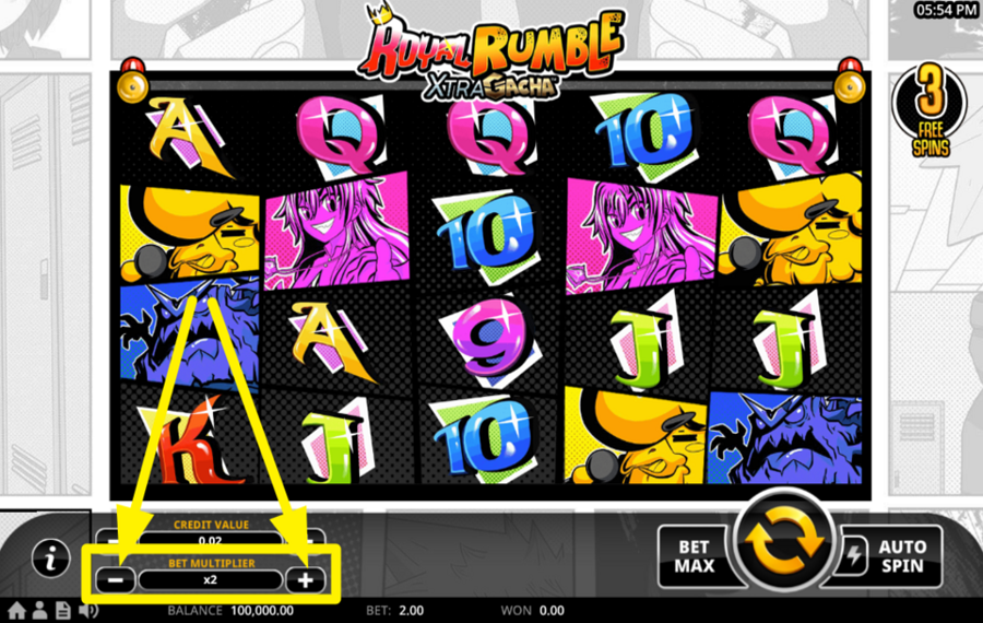 Royal Rumble XtraGacha SET BET MULTIPLIER.