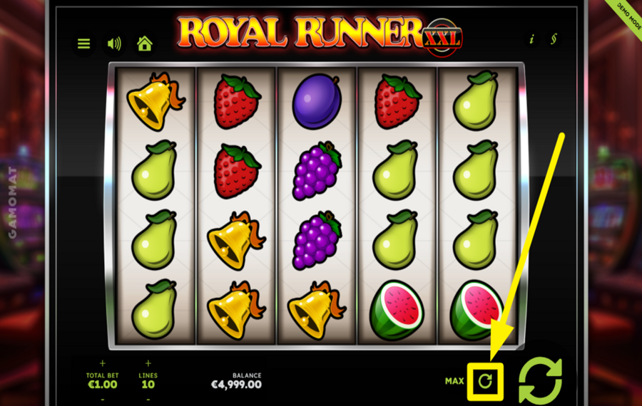 Royal Runner XXL АКТИВИРУЙТЕ АВТОМАТИЧЕСКОЕ ВОСПРОИЗВЕДЕНИЕ.